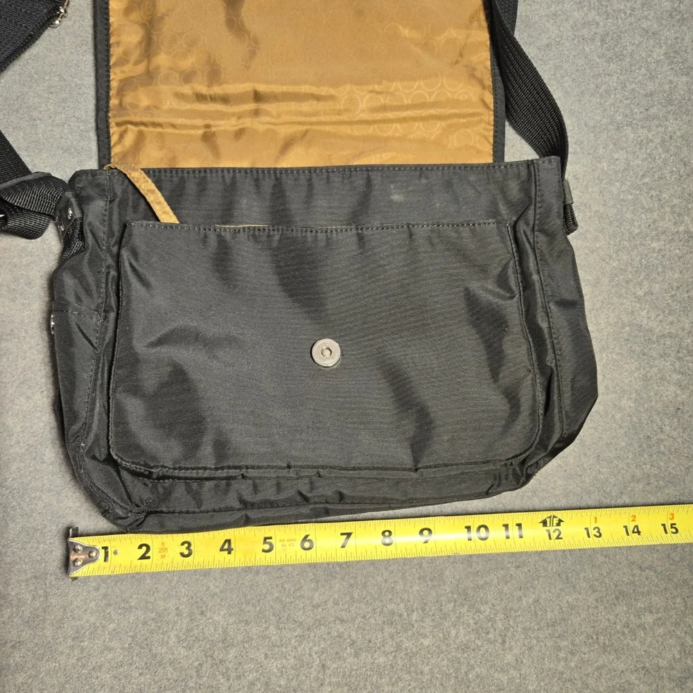 Bogner Black Nylon Messenger Bag Crossbody‎ Adjustable Strap Flap Top BT 05/12